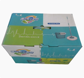 corrugated printed box with plastic handle