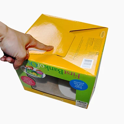 B flute corrugated box carton with the plastic handle, printed folding carton