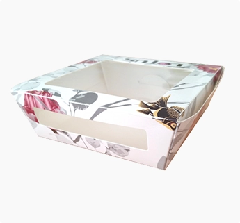 folding carton with clear window, paper printed box